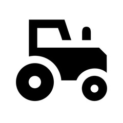 tractor glyph  flat vector icon