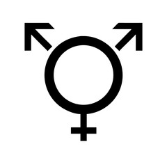transgender glyph flat vector icon