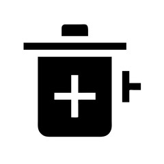 Obraz premium trash plus glyph flat vector icon