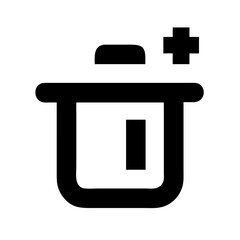 Fototapeta premium trash plus glyph flat vector icon