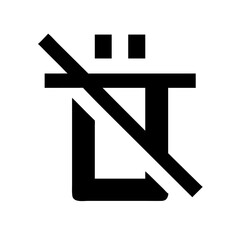 trash slash glyph flat vector icon