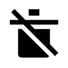 trash slash glyph  flat vector icon