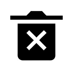 Obraz premium trash xmark glyph flat vector icon