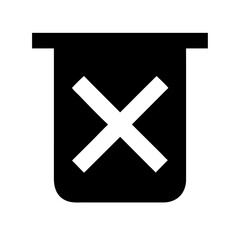 Obraz premium trash xmark glyph flat vector icon