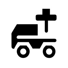truck bolt glyph flat vector icon