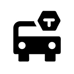 truck bolt glyph flat vector icon