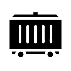 truck container empty glyph flat vector icon