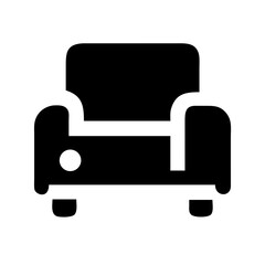 truck couch glyph  flat vector icon