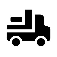 truck flatbed glyph flat vector icon