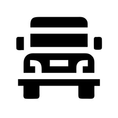 truck front glyph flat vector icon