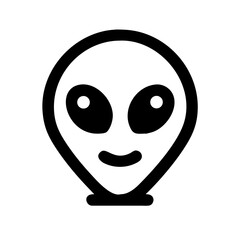 user alien glyph flat vector icon