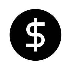 usd circle glyph  flat vector icon