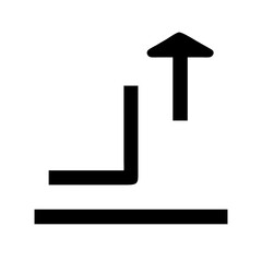 up right glyph flat vector icon