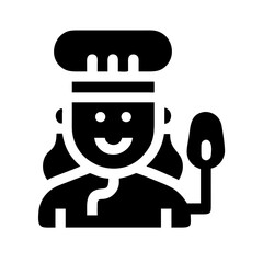 user chef glyph flat vector icon