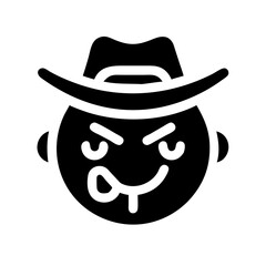 user cowboy glyph flat vector icon