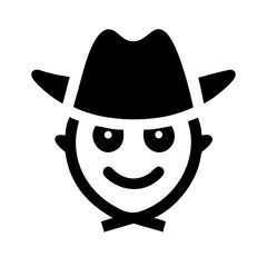 user cowboy glyph flat vector icon