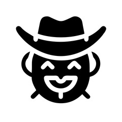 user cowboy glyph flat vector icon