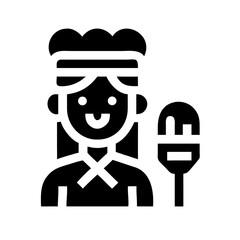 user chef glyph flat vector icon