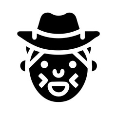 user cowboy glyph flat vector icon