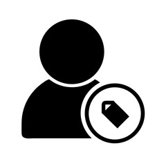 user tag glyph flat vector icon