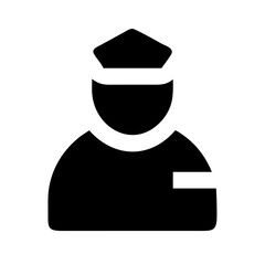 user police glyph  flat vector icon