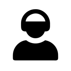 user visor glyph flat vector icon