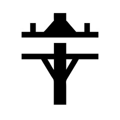 utility pole double glyph flat vector icon