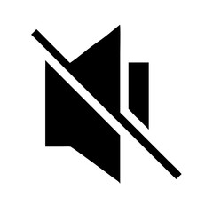 volume slash glyph  flat vector icon