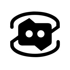 vr cardboard glyph flat vector icon