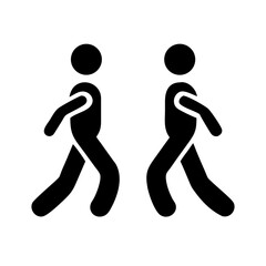 walking glyph  flat vector icon