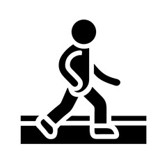 walking glyph flat vector icon