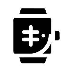watch calculator glyph  flat vector icon