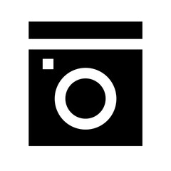 washer glyph flat vector icon