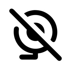 webcam slash glyph flat vector icon