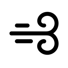wind glyph  flat vector icon