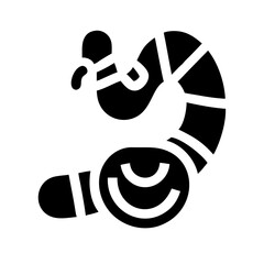 worm glyph flat vector icon