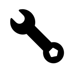 wrench simple glyph  flat vector icon
