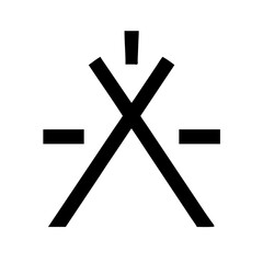 xing glyph  flat vector icon