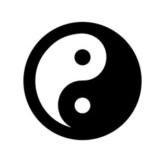yin yang glyph  flat vector icon
