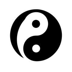 yin yang glyph flat vector icon