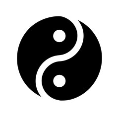 yin yang glyph flat vector icon