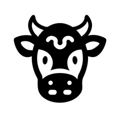 cow alt glyph  flat vector icon