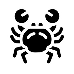 crab glyph  flat vector icon