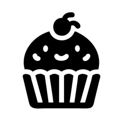 cupcake alt glyph  flat vector icon