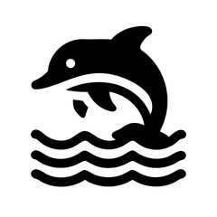 dolphin glyph flat vector icon © Zeeshan