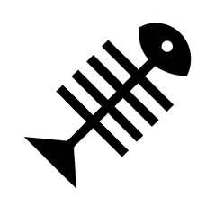 fish bones glyph flat vector icon