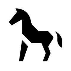 horse glyph flat vector icon