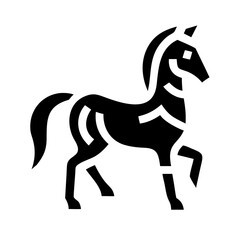 horse glyph  flat vector icon