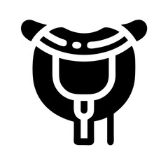 horse saddle glyph  flat vector icon