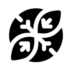 leafy green glyph  flat vector icon